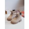 Detské členkové topánky  béžové kód obuvi 20305-1/2/3C BEIGE (Veľkosť 21)