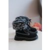 Detské trapery botky na zips s kožušinou čierne gerande / 20306-1A/2A/3A BLACK (Veľkosť 19)