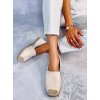 Hnedé dámske espadrilky na nízkom podpätku, kód produktu 9229 Beige