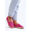 Ružové dámske espadrilky s platformou a ažúrovým vzorom, kód produktu 6605 ROSE RED