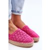 Ružové dámske espadrilky s platformou a ažúrovým vzorom, kód produktu 6605 ROSE RED