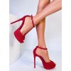 Červené dámske lodičky na ihlovom podpätku, kód produktu 34280-B