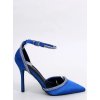 Dámske modré lodičky na ihloвом podpätku s kamienkami, PM2886