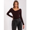 Dámska blúzka s dlhým rukávom tmavo-hnedá EM-BZ-785.32P