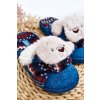 Detské papuče s tlustou podrážkou a medvídkem modré dasca / MB8514 ROYAL BLUE (Veľkosť 30)