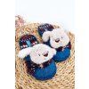 Detské papuče s tlustou podrážkou a medvídkem modré dasca / MB8514 ROYAL BLUE (Veľkosť 30)