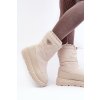 Dámske snehule s hrubou gumovou podrážkou, béžové NB601 BEIGE