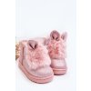 Dětské zimní boty s kožešinou a ušima světle růžové Betty (Veľkosť 30)