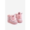 Dětské zimní boty s kožešinou a ušima světle růžové Betty (Veľkosť 30)