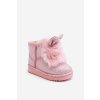 Dětské zimní boty s kožešinou a ušima světle růžové Betty (Veľkosť 30)