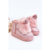 Dětské zimní boty s kožešinou a ušima světle růžové Betty (Veľkosť 30)