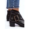 Dámské kožené botky na nízkém sloupku se sponou černé Liliane (Veľkosť 36)