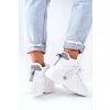 Biele dámske sneakers s eko kožou, zateplené kožušinkou na hrubej podrážke, kód produktu 21BT26-4356 WHT