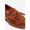 Mužské semišové loafers polobotky Zazoo 1566 hnědé (Veľkosť 39)