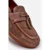 Pánské semišové mokasíny polobotky zazoo 1566 hnedé / 1566 BRĄZ 285 (Veľkosť 39)
