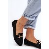Čierne dámske semišové mokasíny s eko koženou vložkou, kód produktu 9988-61 BLACK