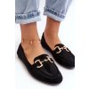 Čierne dámske semišové mokasíny s eko koženou vložkou, kód produktu 9988-61 BLACK