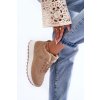 Béžové dámske platformové tenisky na šnúrovanie s eko kožou a hrejivou kožušinou, kód produktu TL233-63 KHAKI