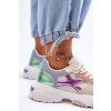 Dámske viacfarebné športové tenisky na plochej podrážke s eko kožou a textilnou vložkou BL378P MIX