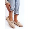 Dámske béžové mokasíny z eko semišu na rovnej podrážke, kód produktu 2066-71 BEIGE
