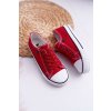 Červené dámske nízke tenisky z textílie, slip-on, kód produktu 9DZ35-1198 RED