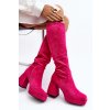 Ružové dámske členkové čižmy na stĺpovom podpätku s platformou, kód produktu 168-501 PEACH