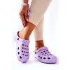 Dámske fialové gumové šľapky na rovnej podrážke s posuvným pásikom, kód produktu A-002 PURPLE