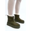 Zelené dámske plastové snehule na hrubej podrážke s hrubou kožušinkou, kód produktu VL226P GREEN
