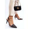 Čierne dámske ihlové lodičky s špičkou z syntetického materiálu, vnútorná vložka z prírodnej kože, kód produktu MR1966-11 BLACK