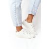 Biele dámske tenisky z eko kože na rovnej podrážke Big Star, kód produktu DD274583 WHITE/COPPER