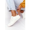 Biele dámske tenisky z eko kože na rovnej podrážke Big Star, kód produktu DD274583 WHITE/COPPER