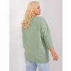 Pistáciovo-zelená dámska blúzka plus size z bavlny a elastanu, RV-BZ-9086.57P