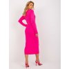 Krikľavo-ružové dámske pletené dizajnové šaty z akrylu a vlny, kód produktu BA-SK-2218.16X