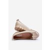 Kožené baleríny na platforme s ozdobou krémové lewski 3384 / 3384 MLEKO GROCH (Veľkosť 35)