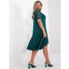 Tmavo-Zelené Asymetrické Šaty vo Veľkosti Plus Size - Elegancia a Komfort v Jednom Kúsku RV-SK-7907.34X