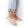 Béžové dámske espadrilky z eko kože na rovnej podrážke, kód produktu 20TX02-2416 BEIGE