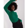 Dámsky zelený rolákový sveter s viskózou, polyesterom a nylonem, kód PM-SW-9747.09