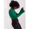 Dámsky zelený rolákový sveter s viskózou, polyesterom a nylonem, kód PM-SW-9747.09