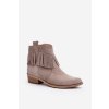Zazoo 3430 Dámské zamszové botky s řemínky Cappucino (Veľkosť 41)