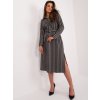 Dámske tmavo-sive šaty pletene dizajnove kód produktu LK-SK-509479.41