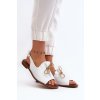 Kožené ploché Sandále zazoo 2898 biele / 2898/003 (Veľkosť 35)
