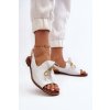 Kožené ploché Sandále zazoo 2898 biele / 2898/003 (Veľkosť 35)