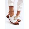 Kožené ploché Sandále zazoo 2898 biele / 2898/003 (Veľkosť 35)