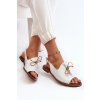 Kožené ploché Sandále zazoo 2898 biele / 2898/003 (Veľkosť 35)