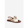 Zazoo 2898 kožené ploché Sandále zlaté / 2898/007 (Veľkosť 35)