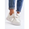 Dámske biele tenisky z eko kože na platforme, kód produktu 7565 WHITE