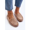 Béžové dámske semišové mokasíny s ažúrovým vzorom, kód produktu JH700-39 LT.KHAKI