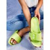 Dámske zelené gumové šľapky na bežné nosenie s otvorenou špičkou, kód produktu V2028
