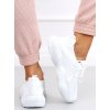 Biele dámske textilné tenisky na šnúrovanie s okrúhlou špičkou, kód produktu YSD011 - 30329-B