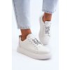 Biele dámske kožené tenisky na platforme s šnúrovaním, kód produktu 72300 WH